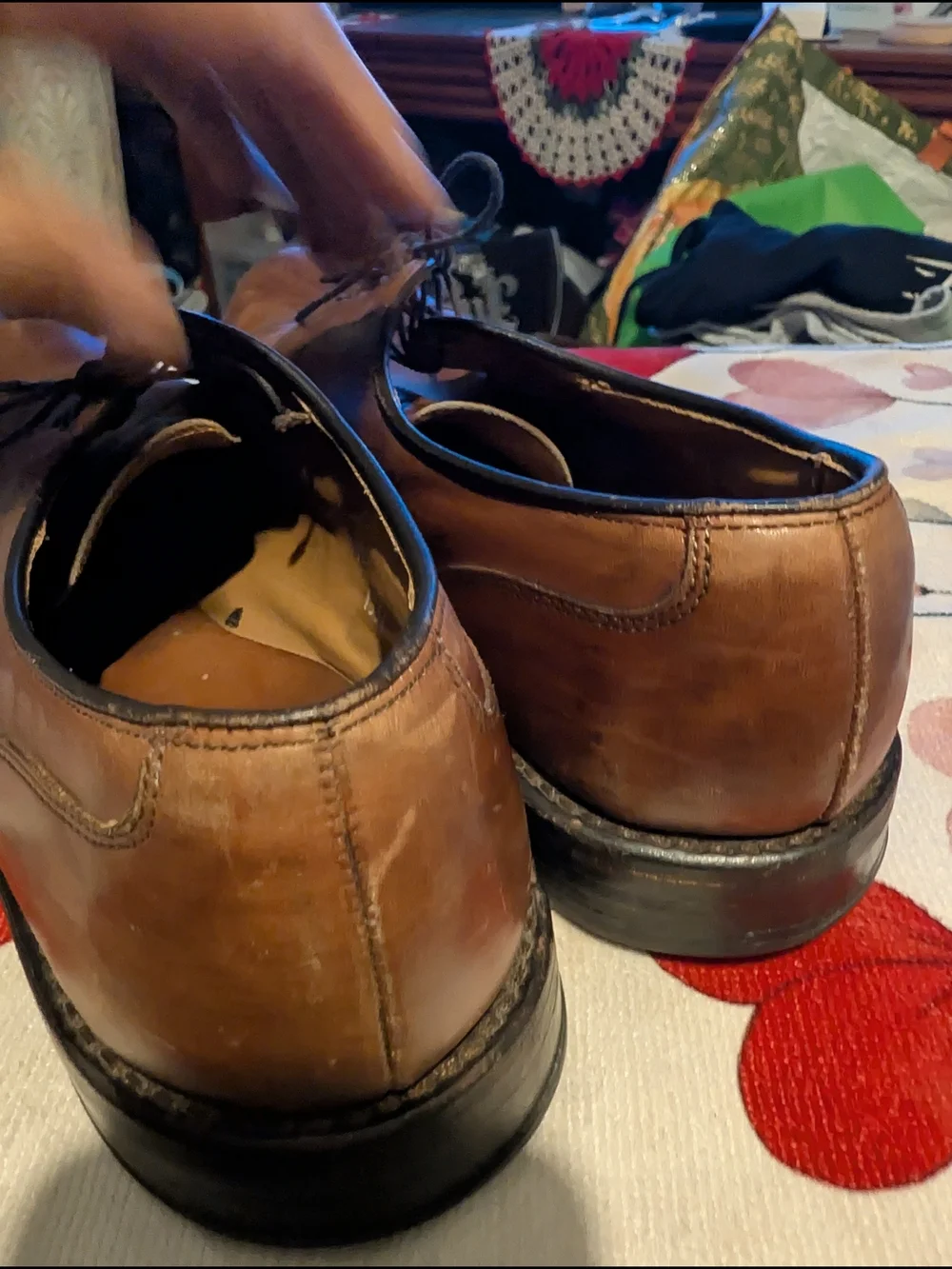 Allen Edmonds  Brown Leather Cap-Toe Derby Shoes